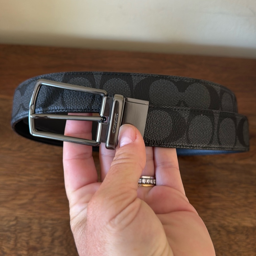 Coach Black and Gray Womens Belt